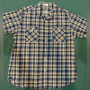 Fossil Mens Size XL Short Sleeve Casual Button Front Vintage Fit Shirt